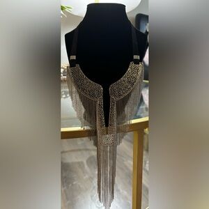 Chico’s Silver Tassel Statement Necklace